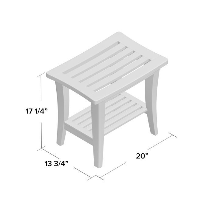 Charlton Home® Souders 20'' W Wood Shower Bench & Reviews Wayfair